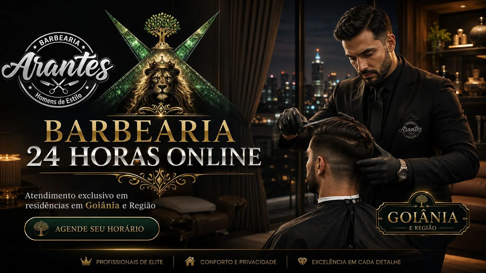 Barbearia 24 horas online em Goiânia