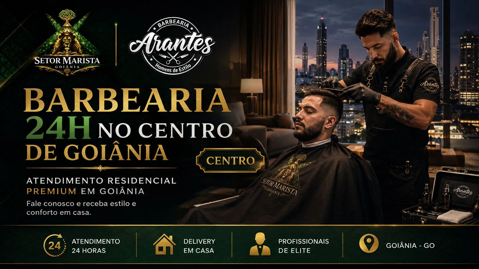 Barbearia 24H no Centro de Goiânia