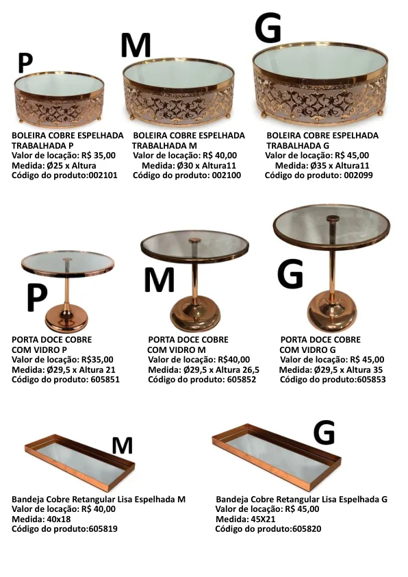 Prévia do catálogo de peças em cobre